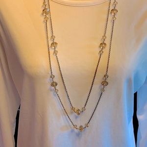 Double Stranded Genuine Swarovski Crystals Gold Plated Necklace New with Tags